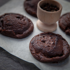 Freshly baked chocolate cookies