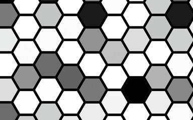 White honeycomb with a gradient color. Isometric geometry. 3D illustration