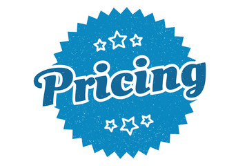 pricing sign. pricing round vintage retro label. pricing
