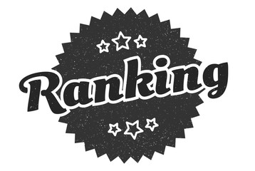 ranking sign. ranking round vintage retro label. ranking