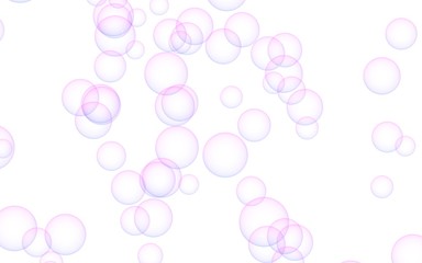 Pink colored background with purple bubbles. Wallpaper, texture purple balloons. 3D illustration