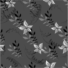 Vector spring abstract background flowers seamless pattern