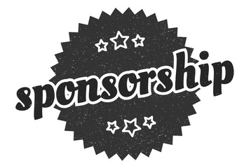 sponsorship sign. sponsorship round vintage retro label. sponsorship