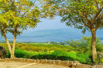 Sea of Galilee (Kinneret lake) from Mount Beatitude