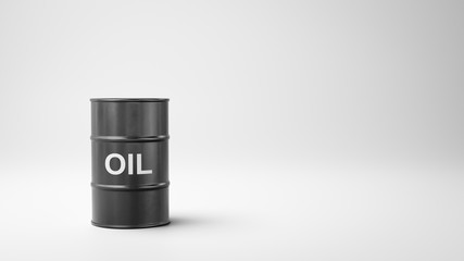 Oil Barrel on White with Copy Space