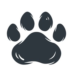 Animal pet cat or tiger paw footprint