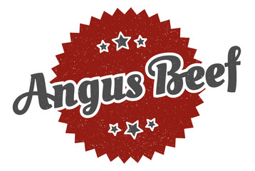 angus beef sign. angus beef round vintage retro label. angus beef
