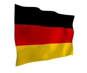 Flag of Germany. Wide format 3D illustration. State symbol of the Federal Republic of Germany. 3D rendering