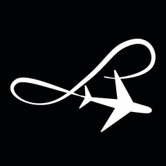 Plane Black Symbol Vector Illustration