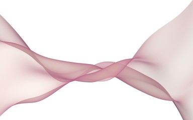 Abstract wave. Scarf. Bright ribbon on white background. Abstract smoke. Raster air background. 3D illustration