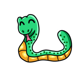 Cute Stylized Happy Snake