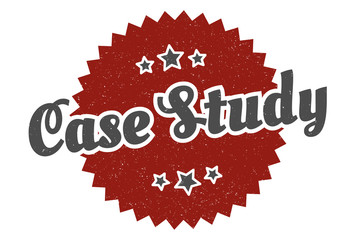 case study sign. case study round vintage retro label. case study