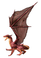 Fototapeta premium 3D Rendering Fairy Tale Dragon on White