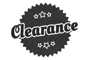 Fototapeta premium clearance sign. clearance round vintage retro label. clearance