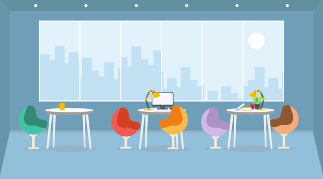 Office of learning and teaching to work using vector illustration, design program