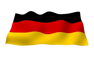Flag of Germany. Wide format 3D illustration. State symbol of the Federal Republic of Germany. 3D rendering