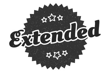 extended sign. extended round vintage retro label. extended