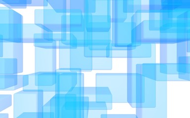 Blue and white abstract digital and technology background. The pattern with repeating rectangles. 3D illustration