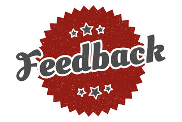 feedback sign. feedback round vintage retro label. feedback