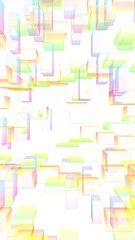 Colorful abstract digital and technology background. The pattern with repeating rectangles. 3D illustration