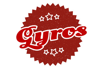gyros sign. gyros round vintage retro label. gyros