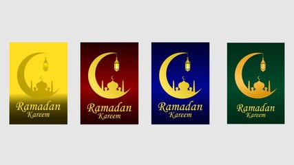 ramadan kareem.ramadan design with a mosque image and a half month on it.vector illustration