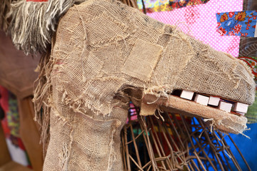 Cloth horse head at village fair