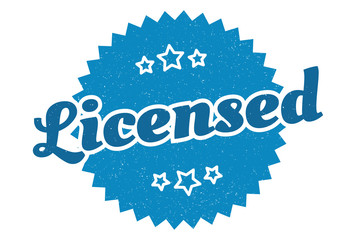 licensed sign. licensed round vintage retro label. licensed