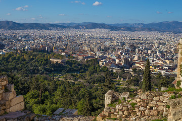 Obraz premium View of Athens from the top of the Acropolis in Greece