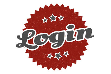 login sign. login round vintage retro label. login