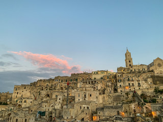 Naklejka premium Matera, a beautiful stone city and capital of culture.