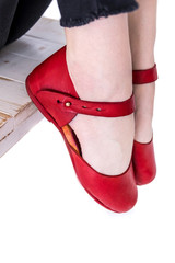 Isolated red leather shoes