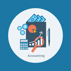 Auditing concept. Realistic design of accounting, research, calculating, management, financial analysis