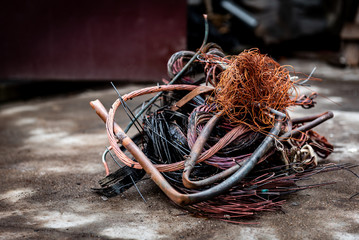 Old copper cable and copper wire for the scrap.
