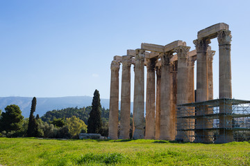 Temple of Olympian Zeus in Athens in Greece