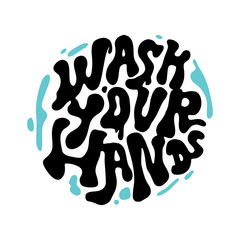 Wach your hands icon vector. Linear style sign for mobile concept and web design. Symbol illustration. Business concept with text. Flat clipart on white background.