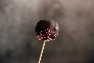 Dessert Cake Pops. Chocolate balls on a stick