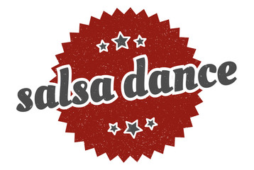 salsa dance sign. salsa dance round vintage retro label. salsa dance