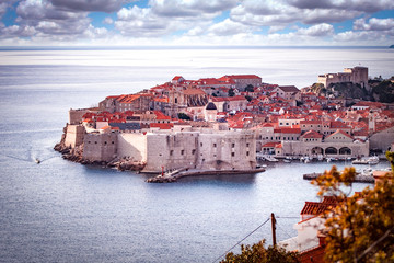 Fototapeta na wymiar Dubrovnik Old town Panorama Croatia Lovrijenac