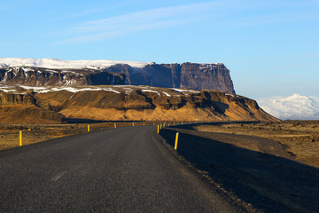 Beautiful mountains along the ring road, route 1 in Iceland