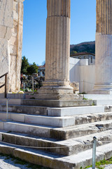 Ancient Greek marble pillar in Athens