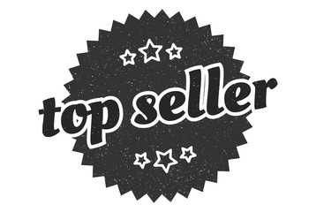 top seller sign. top seller round vintage retro label. top seller
