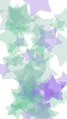 Multicolored translucent stars on a white background. Green tones. 3D illustration