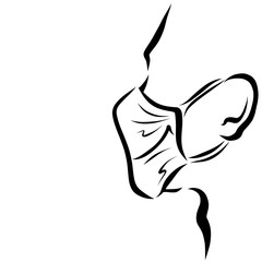 face contour of a man in a medical mask with a funny smile