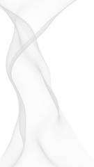 White abstract background. Fluttering white scarf. Waving on wind white fubric. 3D illustration