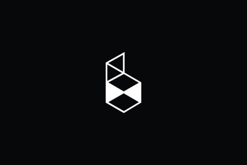 Minimal elegant monogram art logo. Outstanding professional trendy awesome artistic B BB initial based Alphabet icon logo. Premium Business logo in White color on black background