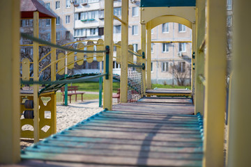 Children's playground in the yard in Kiev in Ukraine