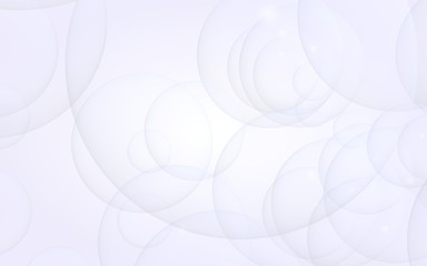 Abstract white background. Backdrop with light transparent bubbles. 3D illustration