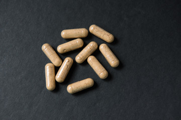 pills on white background