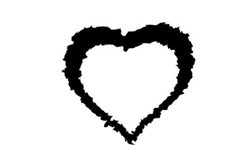 black heart shape on white
